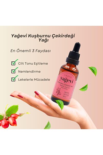 Yağevi Kuşburnu Çekirdeği Yağı 50 ml - Saf Soğuk Sıkım Kuşburnu Çekirdeği Yağı