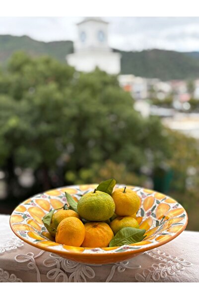 shop وعاء تقديم سيراميك مصنوع يدويًا بنقش الليمون مقاس 29 سم