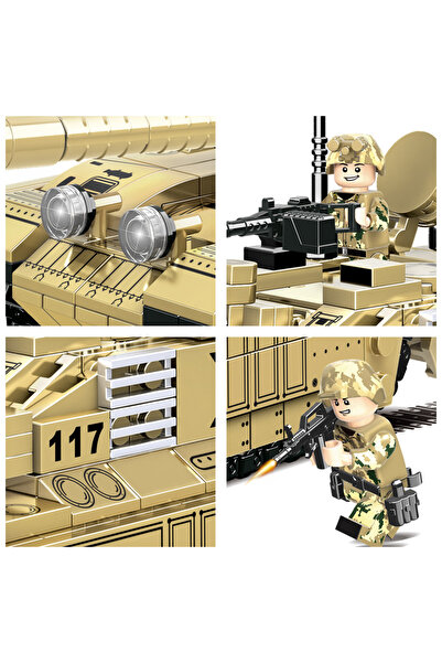 OEM Tank construction set, 485 pieces, movable turret, movable tracks, movable cannon, ABS material, age 6+