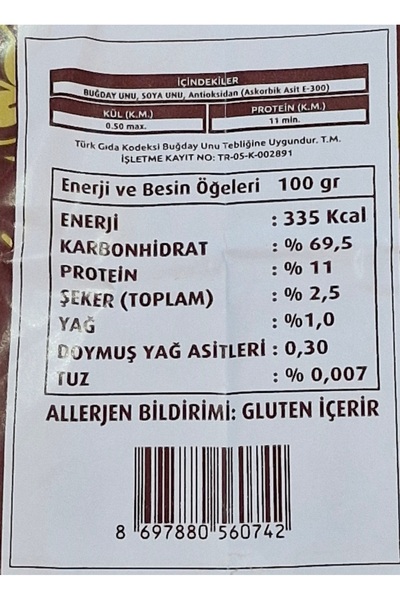 MİS UN Pastalık Kurabiyelik Un(ALTIN ELEK) 5 Kg * 2 Adet