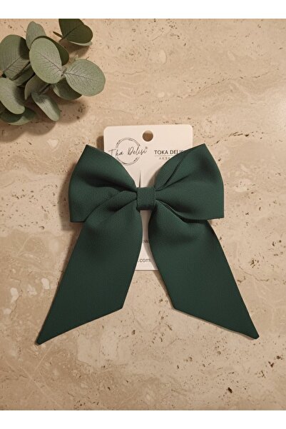 Toka Delisi مشبك القوس الأوتوماتيكي الملون باللون الأخضر الزمردي للنساء، مشبك...