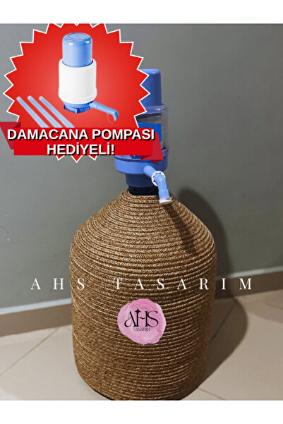 Home غطاء زجاجة مياه طبيعي وأنيق مطلي بحبل من الخوص - غطاء