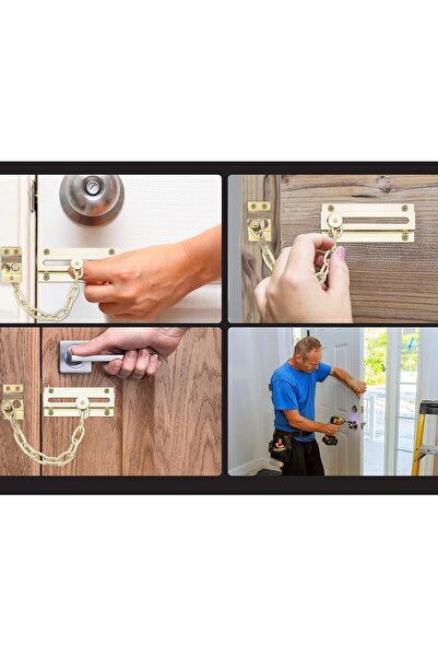 KL HOME Güvenlik Emniyet Zinciri- Kapı Hırsız Zinciri -Sarı veya Nikel