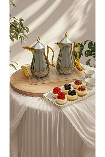 Generic Coffee and tea thermos set with an elegant and practical serving tray.