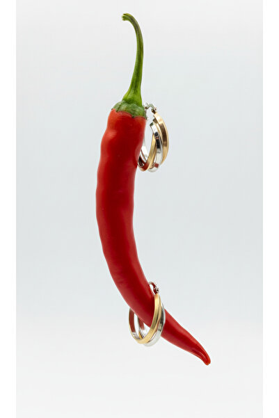 La Clarte أقراط دائرية نسائية باللونين الذهبي والفضي مكونة من 3 قطع - موديل أ...