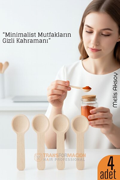 HomeCare Doğal Ahşap 7 cm Mini El Yapımı Baharat Kaşığı 715600