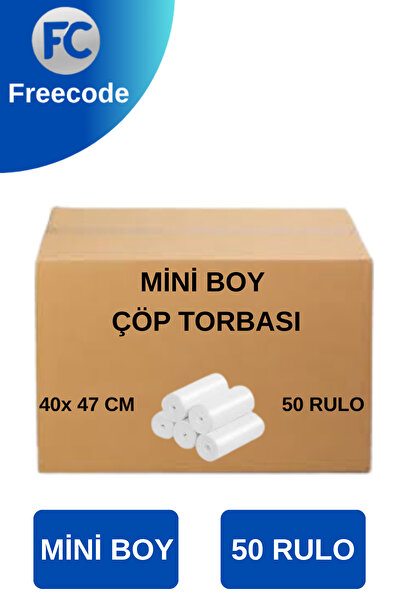 Freecode Çöp Torbası Mini Boy 50 Rulo (1 KOLİ) 40x47 cm Çöp Poşeti