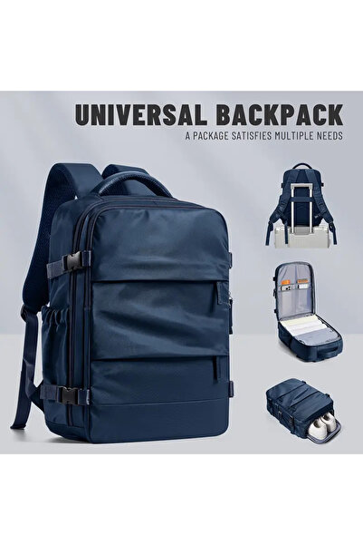 Mense Rucsac de Călătorie Avion 40x30x20 cm, Impermeabil, Laptop, Bagaj de mână Wizz Air RyanAir, Albastru