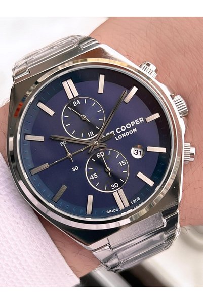 Lee Cooper Italian Design Bracelet Gift 2 Years Warranty Navy Blue Tar 5 Atm Men's Wristwatch Elc.0837.350