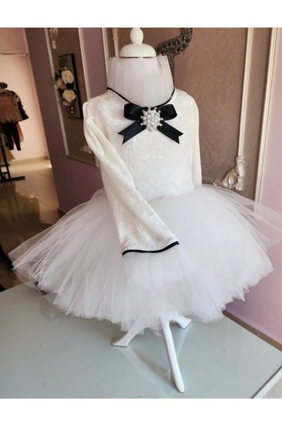 Tozpembebaby White Velvet Dress
