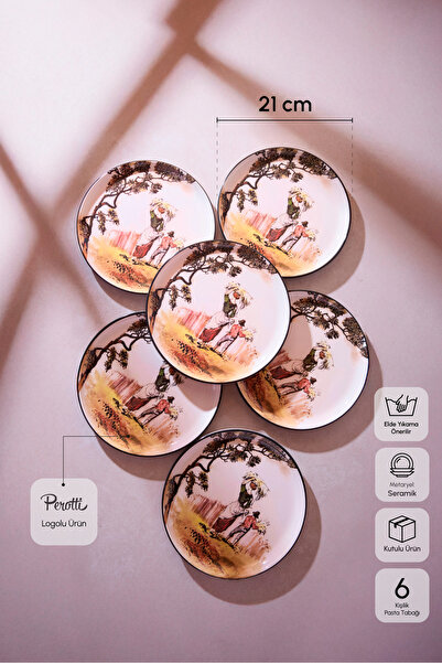 Perotti Old English the Gleaners V1 6-Person Cake Set 21 cm