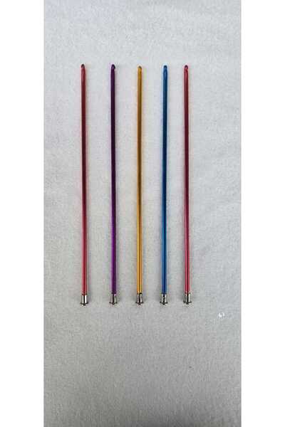 shop RENKLİ TUNUS TIĞ SETİ İÇİNDEKİLER 25CM NO: 2,5/3/3,5/4/4,5 (5 ADET)