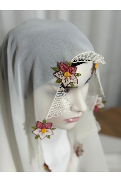 DEVSER Needle Embroidered Prayer Headscarf