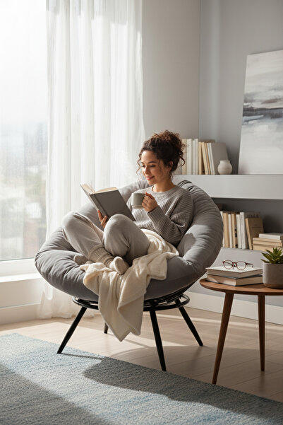 AVYNA Geniş Oturma Alanlı Modern Berjer Tekli Koltuk | Dinlenme & Kitap Okuma...