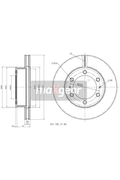 MaxGear Set Discuri Frana Punte Fata Toyota Fortuner/Hilux 7 Pick-Up/Hilux 7 ...