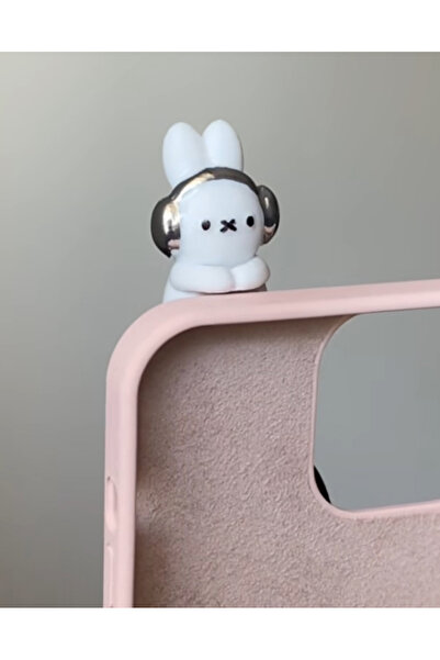 amourina Parlak Gümüş Kulaklıklı Miffy Tavşan Phone Hipper Telefon Hipper Kamera Hipper Laptop Hipper
