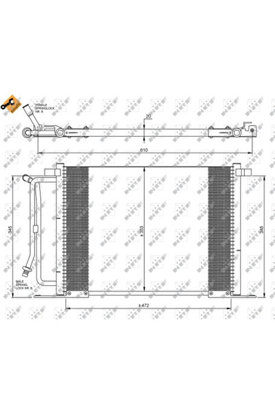 NRF Condensator Climatizare Ford Courier Pick-Up/Fiesta 4/Fiesta Autoutilitara