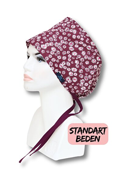 doktorbonem Standart Beden Mürdüm Papatyalar Desenli Cerrahi Bone Doktor Hemş...