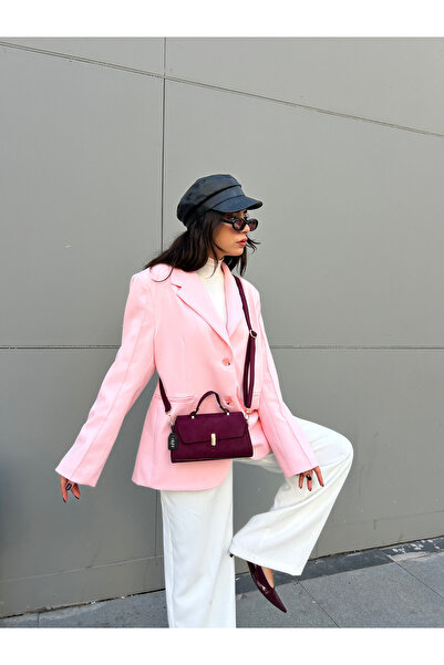 Night Larry Model Claret Red Women's Hand and Shoulder Bag