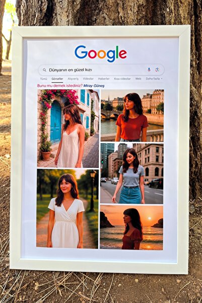 Kamenca Kişiye Özel Google Tasarımlı Tablo – Sevgiliye Hediye, Dünyanın En Güzel Kızı Sevgililer Günü