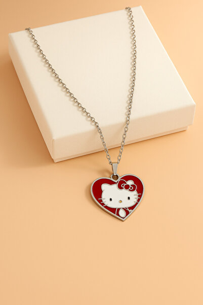 MakeWell Hello Kity Cinnammaroll Tasarımlı Gümüş Renkli Çocuk Kolyeleri