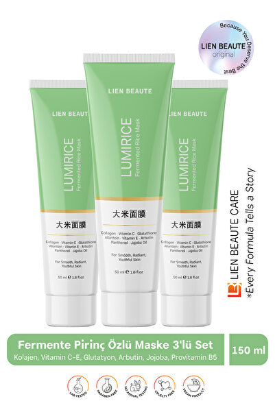 Lien Beaute Lumirice Fermente Pirinç Özlü Yüz Vücut Maskesi Kolajen, Arbutin,...