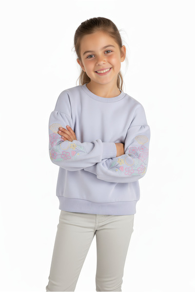 Kyron Κοριτσίστικο φούτερ με μωβ κέντημα