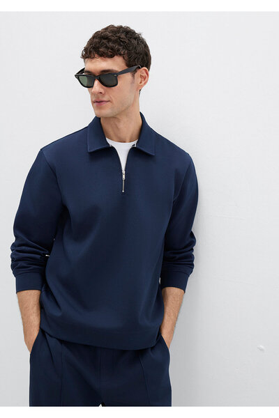 Mavi Φούτερ με ημι-φερμουάρ σε μπλε ναυτικό χρώμα 0S10382-80872