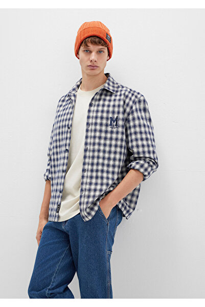 Mavi M Logo Baskılı Kareli Gömlek Loose Fit / Bol Rahat Kesim 0211782-91299