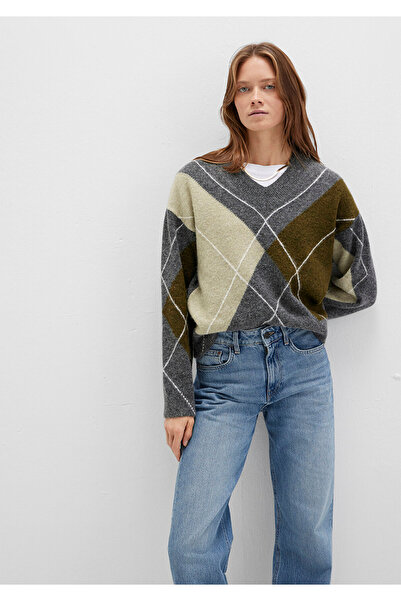 Mavi Baklava Patterned Gray Sweater Loose Fit / Relaxed Fit 1710826-87829