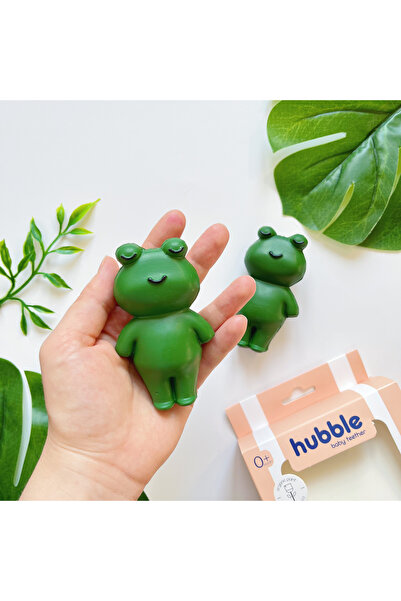 Hubble Bebek Diş Kaşıyıcı Ve Oyuncak - Kurbağa Şekilli Dişlik (%100 DOĞAL KAUÇUK)