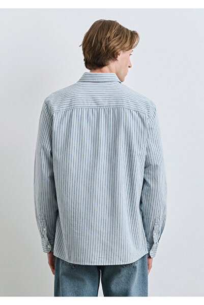 Mavi Çizgili Gömlek Regular Fit / Normal Kesim 0211696-90915