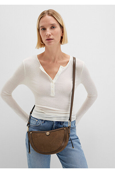 Mavi Faux Suede Khaki Crossbody Bag 1913385-82048