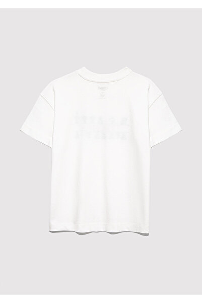 Mavi Logo Printed Ecru T-Shirt Loose Fit / Relaxed Fit 6610397-70057