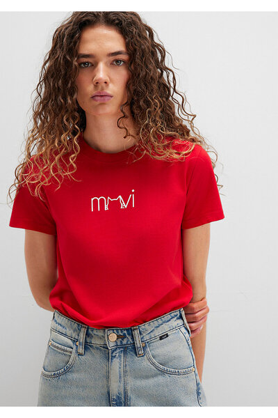 Mavi Cat printed κόκκινο μπλουζάκι Semi Slim Fit / Semi Slim Fit 1613387-82054