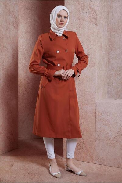 Alvina 10896 Model Belted Trench Coat