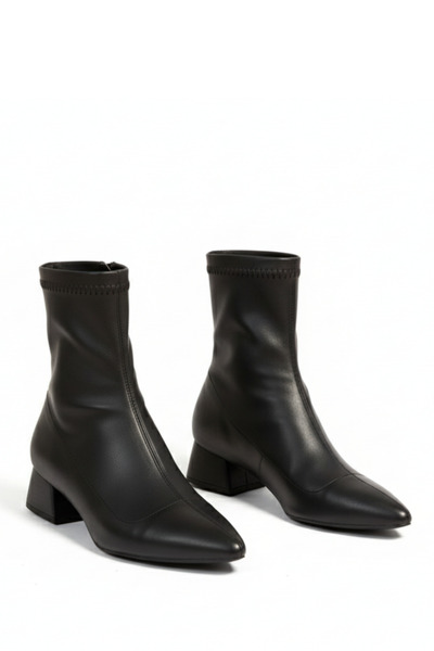 Brielfy Cizme de damă Lumiere Stretch cu toc de 5 cm, cu vârf ascuțit și fermoar