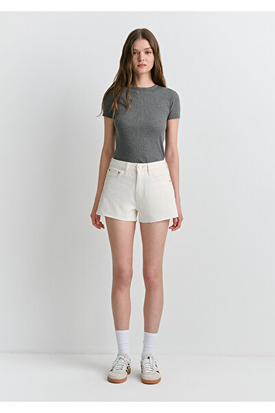 Mavi Rosie 90lar Beyaz Jean Şort 1447489739