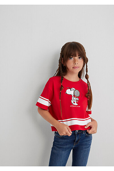 Mavi Peanuts Printed Red T-Shirt Loose Fit / Loose Relaxed Fit 7610372-82054