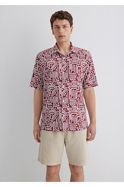 Mavi Cămașă imprimată Burgundy Loose Fit / Loose Comfortable Cut 0211536-89926