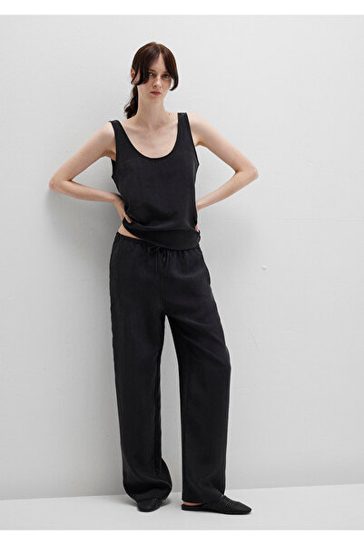 Mavi Anthracite Lyocell Pants with Tie Waist 1011023-70087