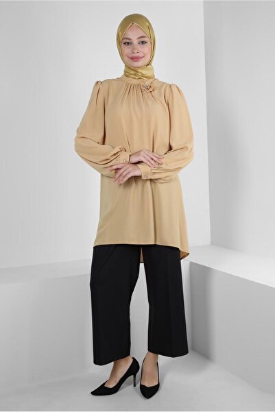 Alvina تونيك قطع غير متماثل مع ملحقات الزهور 43610