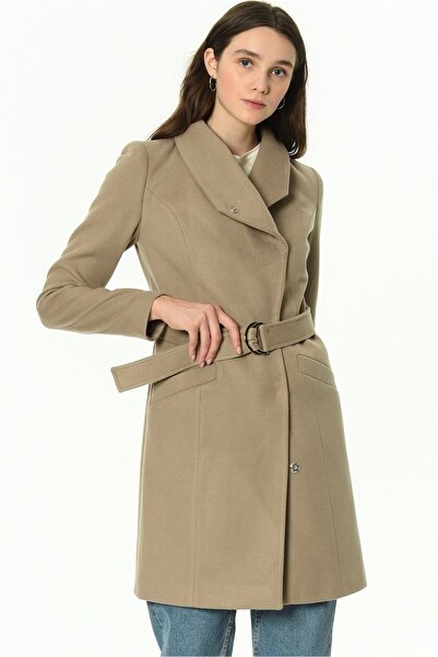 Dewberry Z6644 Coat-Beige