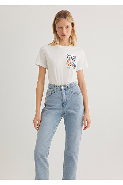 Mavi Μπλουζάκι εκρού με φλοράλ εμπριμέ Semi Slim Fit / Semi Slim Fit 1612956-70057