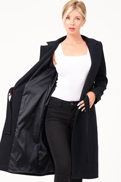Dewberry Z6739 Coat-Dark Blue