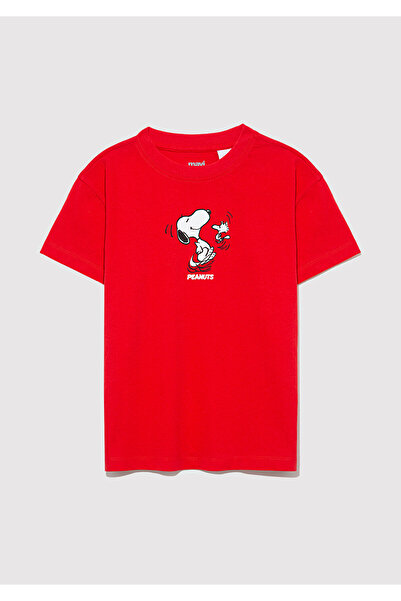 Mavi Peanuts Printed Red T-Shirt Loose Fit / Loose Relaxed Cut 7610320 -70471