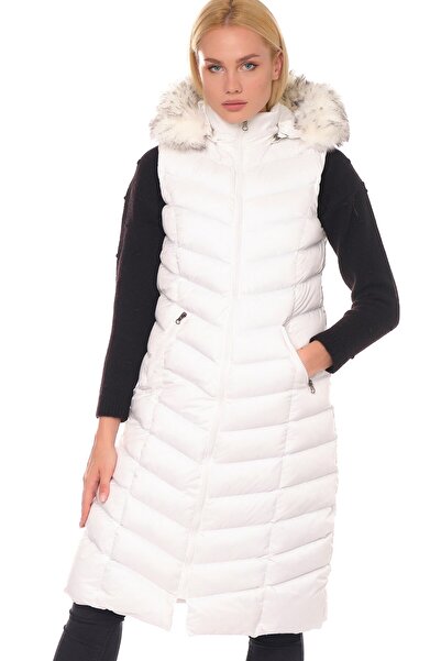 Dewberry Z6684 YELEK-BEYAZ