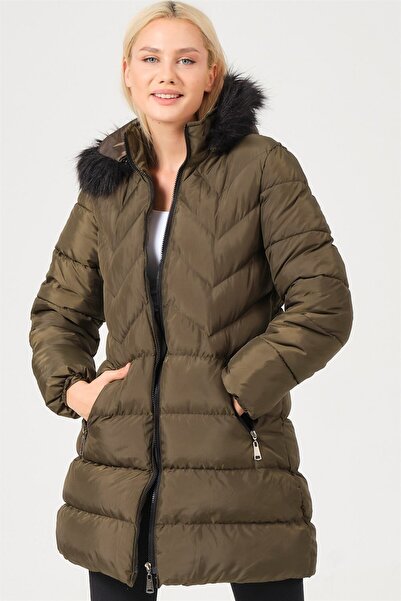 Dewberry Z6759 Coat-Khaki