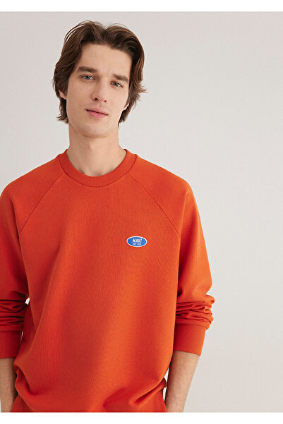Mavi Orangefarbenes Sweatshirt mit Logo-Print 0S10335-70435