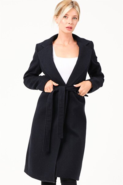 Dewberry Z6739 Coat-Dark Blue